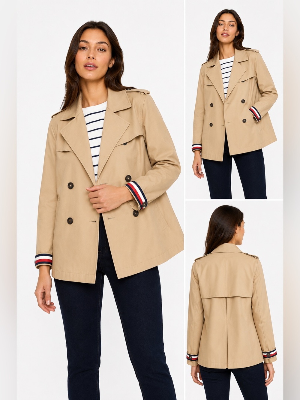 🧥 NWT Tommy Hilfiger Double-Breasted Trench Jacket | Size M | Classic Khaki